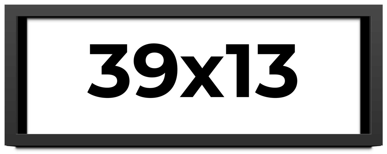 Panoramic Flat Black Picture Frame - UV Acrylic, Foam Board Backing, Hanging Hardware